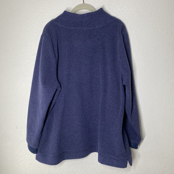 Denim & Co.  Waffle Knit Pullover Sweater Womens XL Blue Pockets Cozy Comfy Fall - Picture 7 of 16